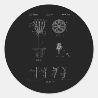 Disc Golf Basket Target Patent Design - Frolf  Runder Aufkleber