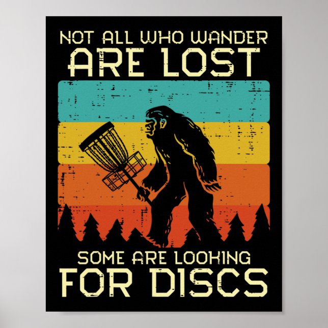 Disc Golf Bigfoot Sasquatch Frisbee Frolf Männer F Poster (Vorne)