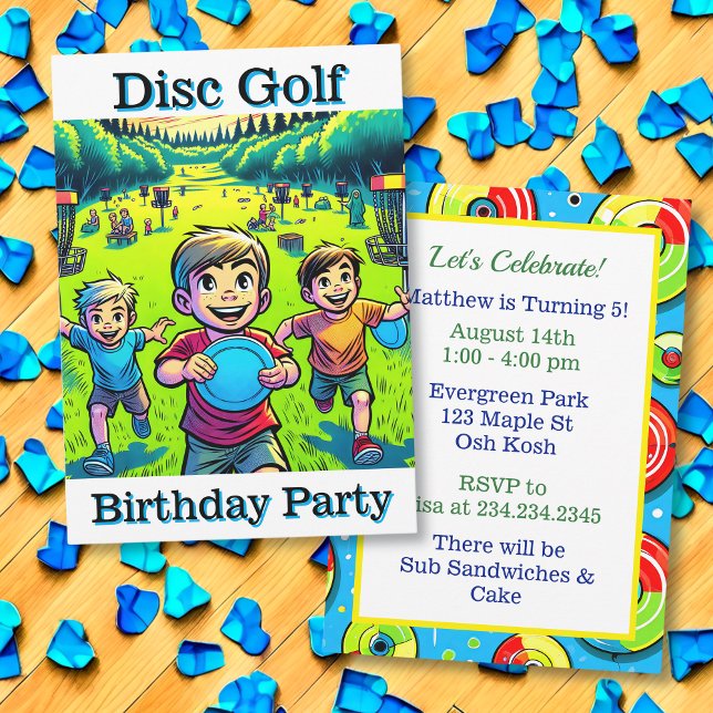 Disc Golf Boys Geburtstagsparty Einladung (Von Creator hochgeladen)
