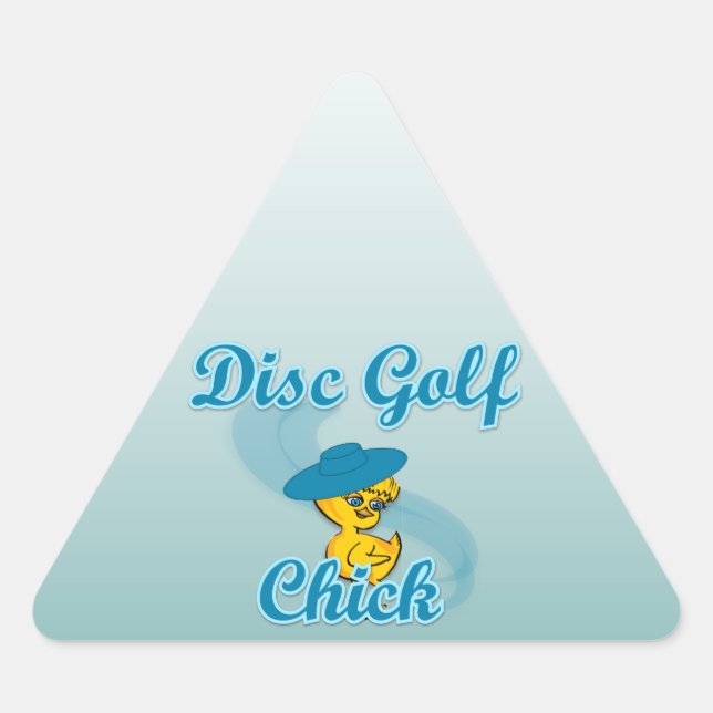 Disc Golf Chick #3 Dreieckiger Aufkleber (Vorderseite)