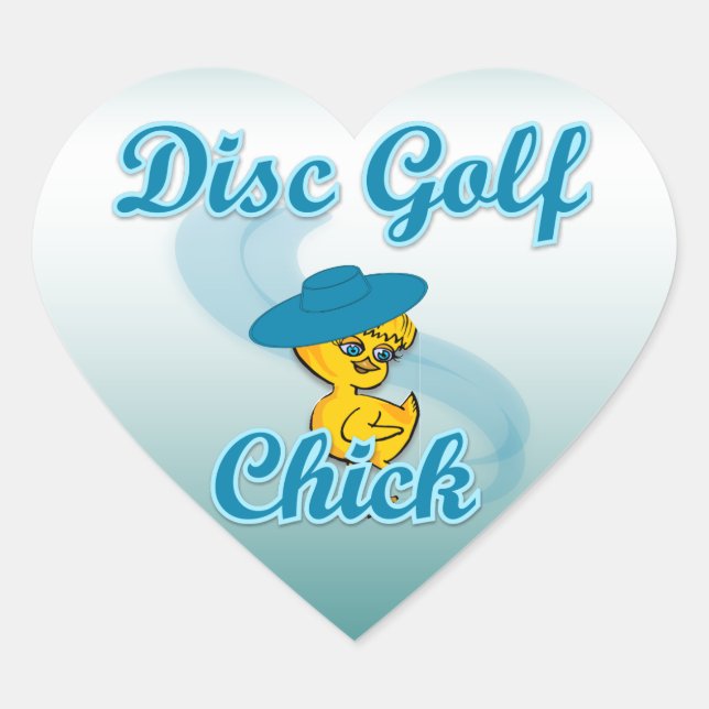 Disc Golf Chick #3 Herz-Aufkleber (Vorderseite)