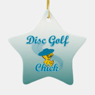 Disc Golf Chick #3 Keramik Ornament