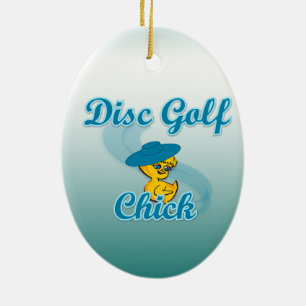 Disc Golf Chick #3 Keramikornament