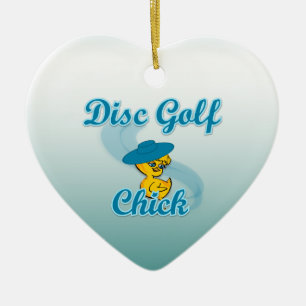 Disc Golf Chick #3 Keramikornament