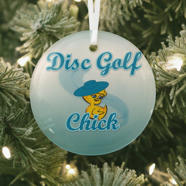 Disc Golf Chick #3 Ornament Aus Glas (InSitu)