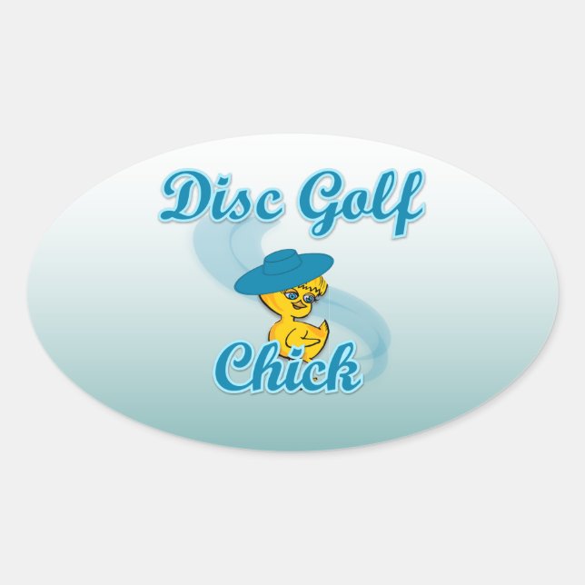 Disc Golf Chick #3 Ovaler Aufkleber (Vorderseite)