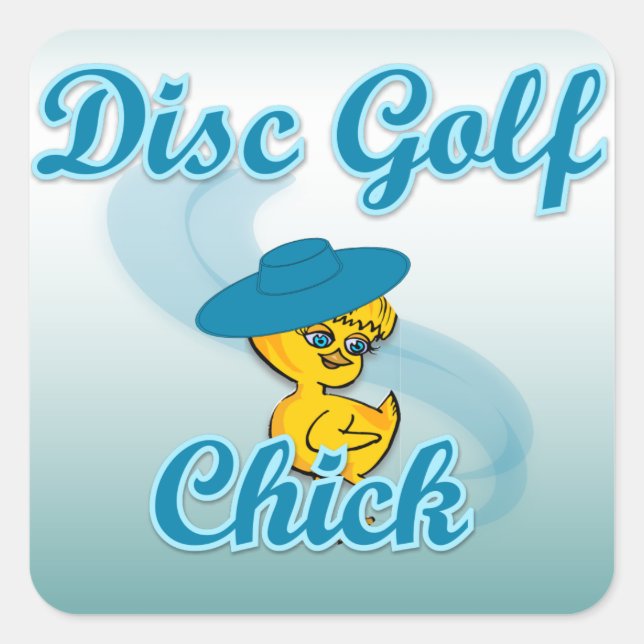 Disc Golf Chick #3 Quadratischer Aufkleber (Vorderseite)