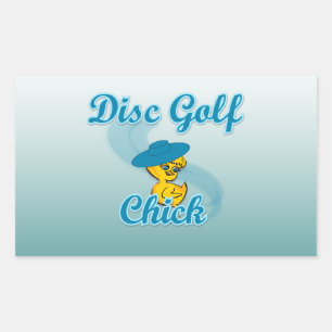 Disc Golf Chick #3 Rechteckiger Aufkleber
