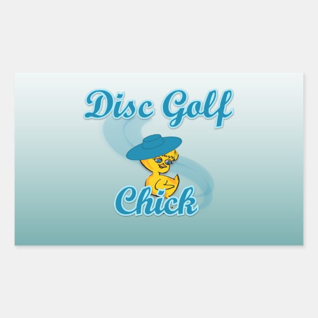 Disc Golf Chick #3 Rechteckiger Aufkleber (Vorderseite)
