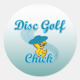 Disc Golf Chick #3 Runder Aufkleber