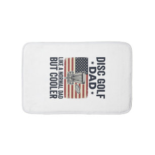 Disc Golf Dad Vintage Flag Lustiges Shirt Design_1 Badematte