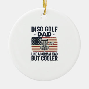 Disc Golf Dad Vintage Flag Lustiges Shirt Design_1 Keramik Ornament
