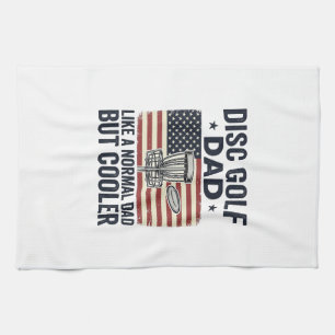 Disc Golf Dad Vintage-Flagge Lustiges Shirt-Design Geschirrtuch