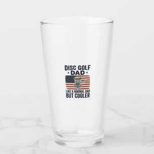 Disc Golf Dad Vintage-Flagge Lustiges Shirt-Design Glas