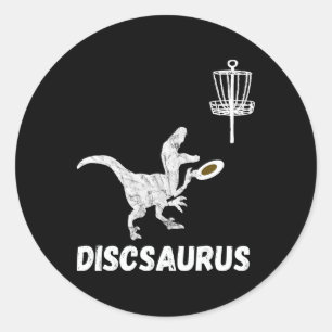 Disc Golf Dinosaur Frolfing T-Rex Dino Lustiger Di Runder Aufkleber