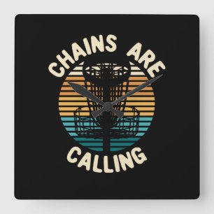 Disc Golf Disc Golf Basket Quadratische Wanduhr