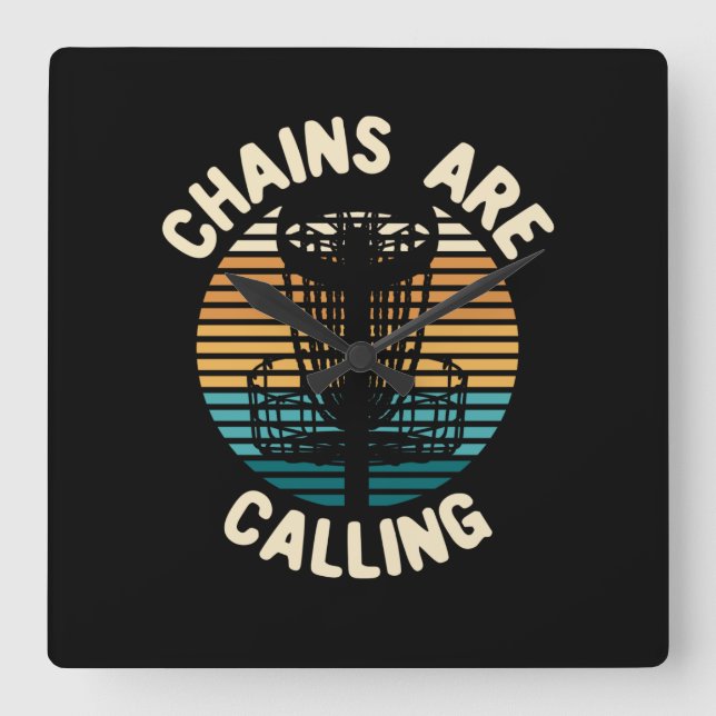 Disc Golf Disc Golf Basket Quadratische Wanduhr (Vorderseite)