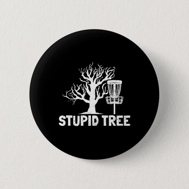 Disc Golf Dummer Baum Substantiv Wörterbuch Gesche Button (Vorderseite)