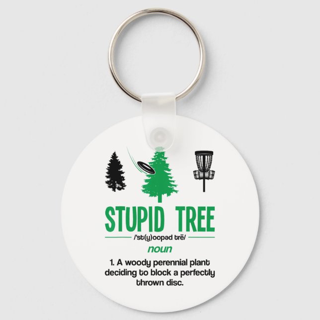 Disc Golf Dummer Baum Substantiv Wörterbuch Gesche Schlüsselanhänger (Vorderseite)
