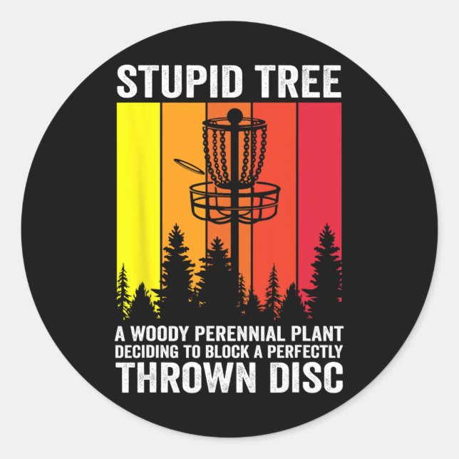 Disc Golf Dummes Baum-Nomen-Wörterbuch Midrange Dr Runder Aufkleber (Vorderseite)