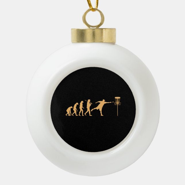 Disc Golf Evolution Keramik Kugel-Ornament (Vorderseite)
