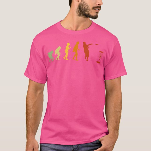 Disc Golf Evolution Lustiger Frolf Golf Korb T-Shirt (Vorderseite)