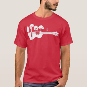 Disc Golf Flying Sunset Gitarre Art 643 T-Shirt