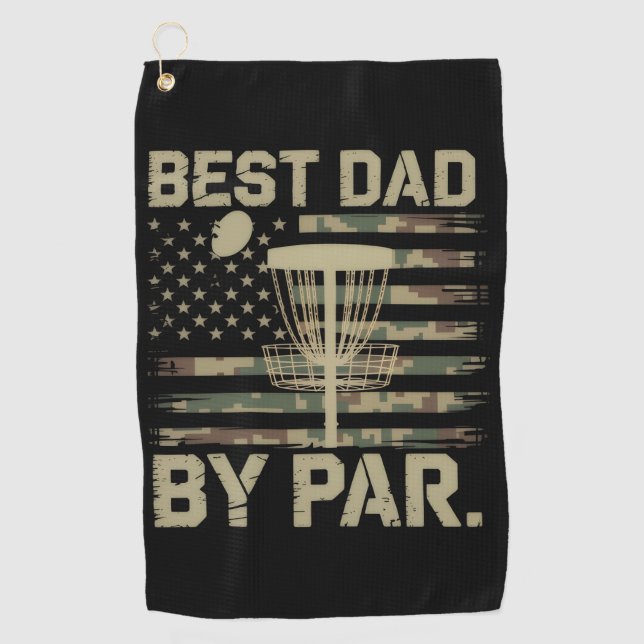 Disc Golf Frisbee Bester Vater Par Camo US-Flagge  Golfhandtuch (Vorderseite)