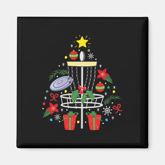Disc Golf Frisbee Weihnachtsbaum Funny Gi Magnet (Vorne)