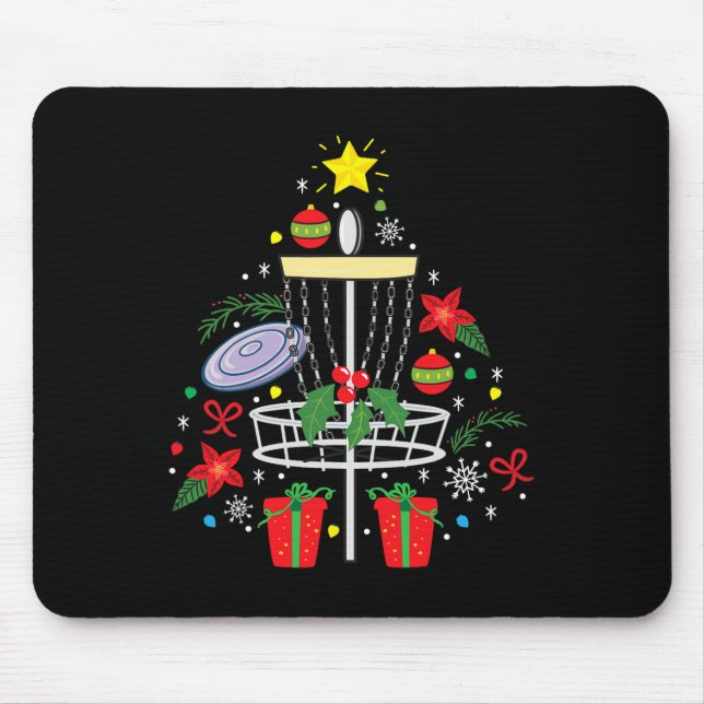 Disc Golf Frisbee Weihnachtsbaum Funny Gi Mousepad (Vorne)