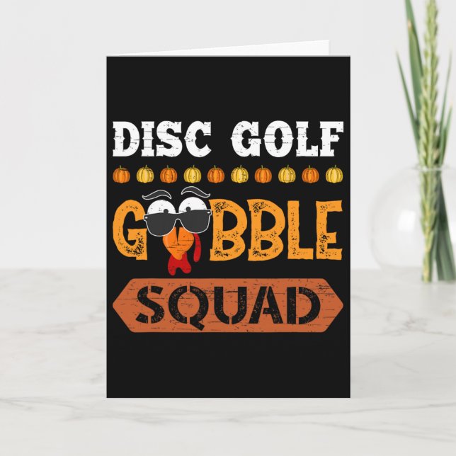 Disc Golf Gobble Squad Truthahn Thanksgiving Golfe Karte (Vorderseite)