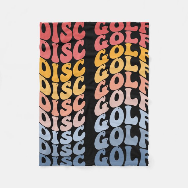 Disc Golf Groovy Disc Golfen Disc Golfer  Fleecedecke (Vorderseite)