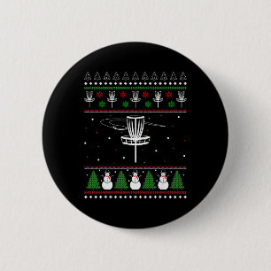 Disc Golf hässlicher Weihnachtspullover-Pyjama-Ges Button