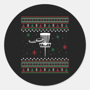 Disc Golf hässliches Weihnachtsgeschenk für Männer Runder Aufkleber
