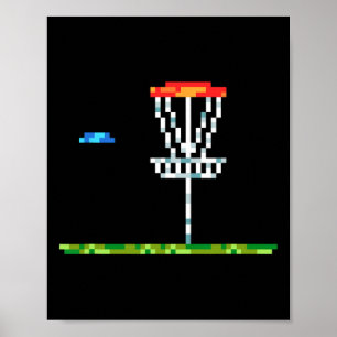 Disc Golf Herren Disc Golf 8 Bit Korb Poster