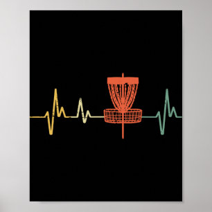 Disc Golf Herzschlag Liebe Frisbee Frolf Sport Fra Poster