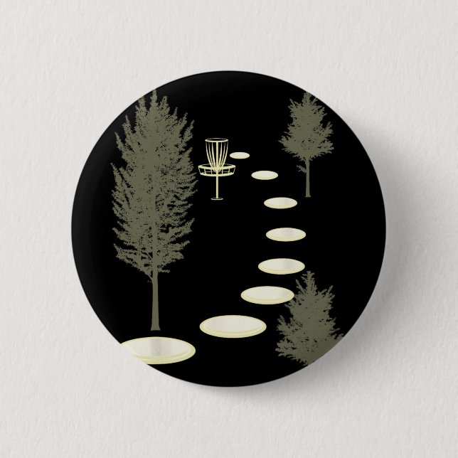 Disc Golf In Den Wald Disc Golf Lustiger Geburtsta Button (Vorderseite)