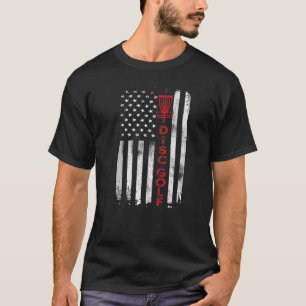 Disc Golf Korb Amerikanische USA-Flagge für Disc G T-Shirt