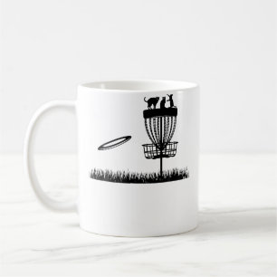 Disc-Golf-Korb mit Katzen - Lustiger Disc-Golfer Kaffeetasse