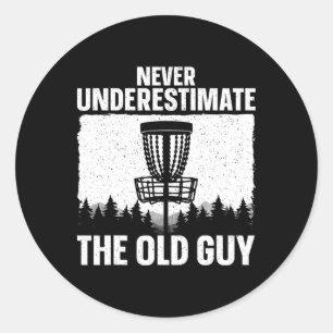 Disc-Golf-Kunst für Opa Männer Vater Disc-Golf-Spi Runder Aufkleber