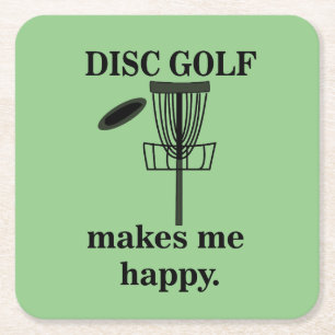 Disc Golf Macht Mich Glücklich Disc Golf Rechteckiger Pappuntersetzer