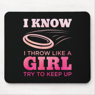 Disc Golf Mädchen Lustiges Disc Golfing Liebhaber Mousepad