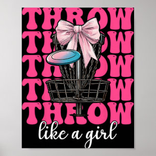 Disc Golf Mädchen Mutter Muttertag Discgolf Werfen Poster