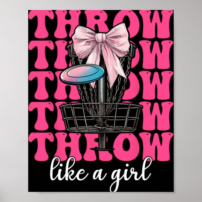 Disc Golf Mädchen Mutter Muttertag Discgolf Werfen Poster (Vorne)