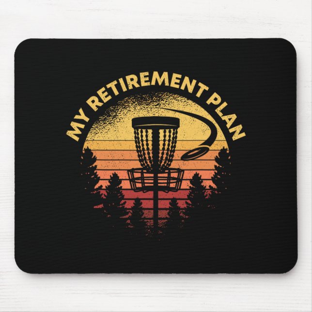 Disc Golf Mein Rentenplan Retro Opa Geschenk Ho Mousepad (Vorne)