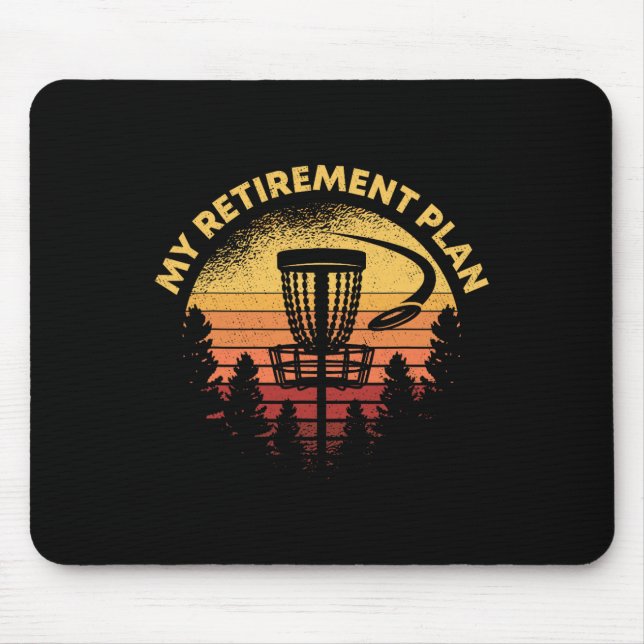Disc Golf Mein Rentenplan Retro Opa-Geschenk Ho Mousepad (Vorne)