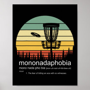 Disc Golf Mononadaphobie Lustiger Disk Golf Poster