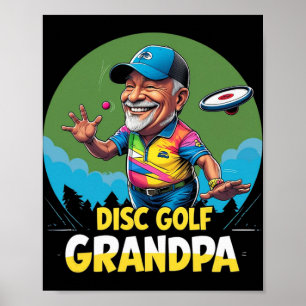 Disc Golf Opa – Grüne Dge Cap-Wurf Retro Poster