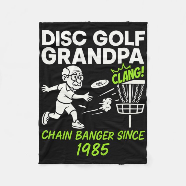 Disc Golf Opa-Kette Nger seit 1985 Tee  Fleecedecke (Vorderseite)