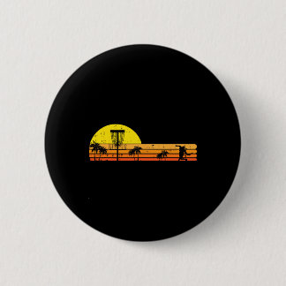 Disc Golf Palmen Retro Frisbee Frolf Sport Männer Button